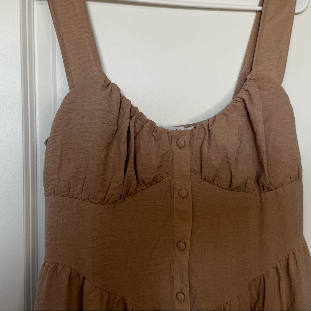 ASOS Tan Button-Front Romper - Picture 2 of 7
